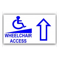 1 x Wheelchair Ramp-Up-Self Adhesive Vinyl Sticker-Disabled,Disability,Wheelchair Sign